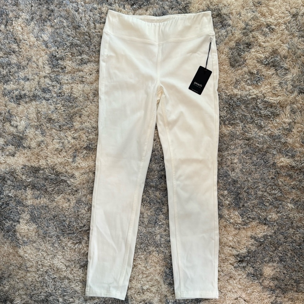 Peach brand stretch white denim leggings